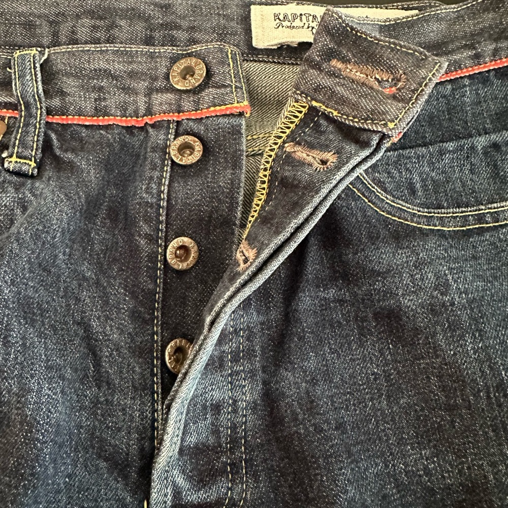 Kapital Indigo Denim with Yellow Stitching